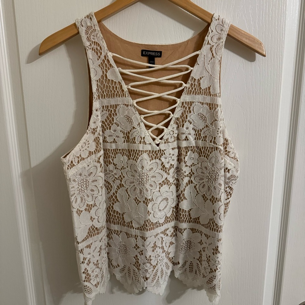 Express Cream Lace Women's Top